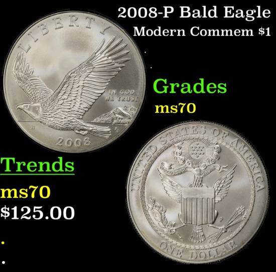 2008-P Bald Eagle Modern Commem Dollar $1 ms70 SEGS
