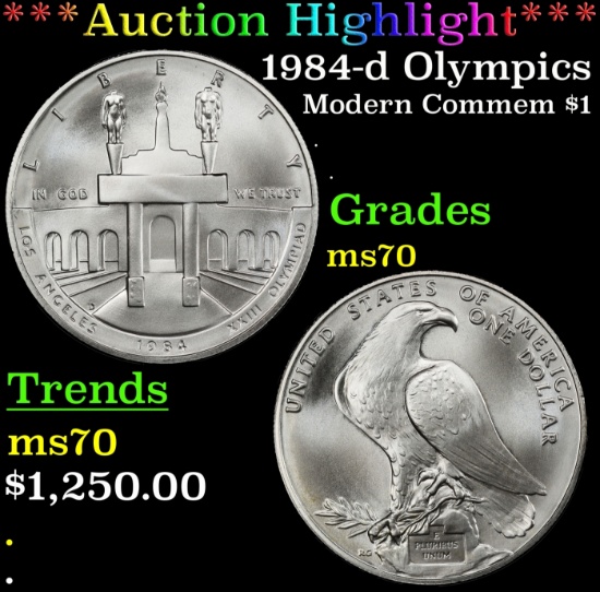 *Highlight* 1984-d Olympics Modern Commem Dollar $1 ms70 SEGS (fc)