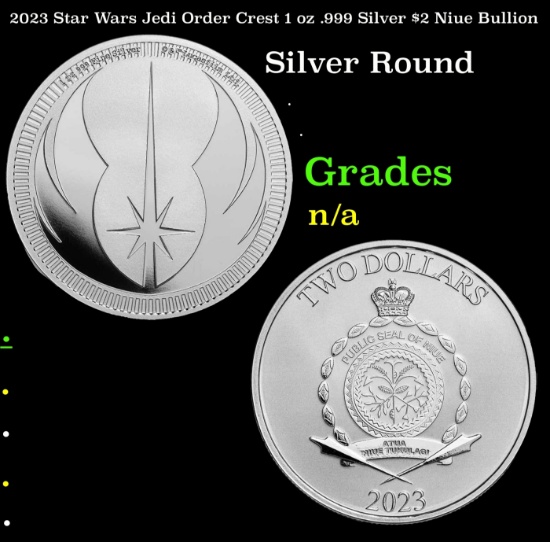 2023 Star Wars Jedi Order Crest 1 oz .999 Silver $2 Niue Bullion