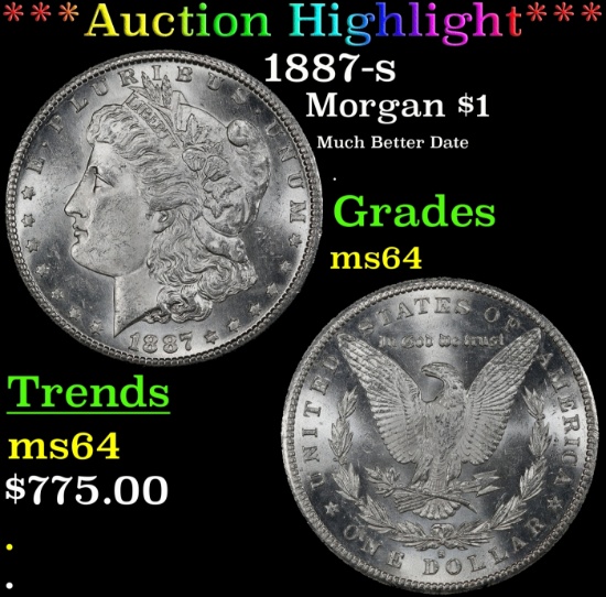 *Highlight* 1887-s Morgan Dollar $1 ms64 SEGS (fc)