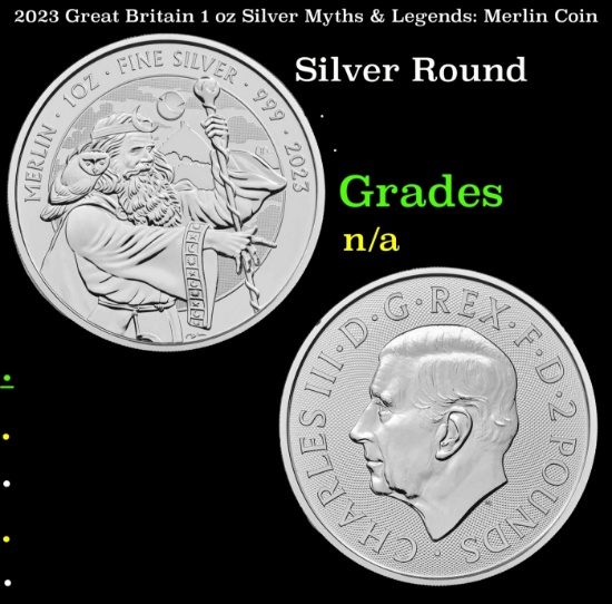 2023 Great Britain 1 oz Silver Myths & Legends: Merlin Coin