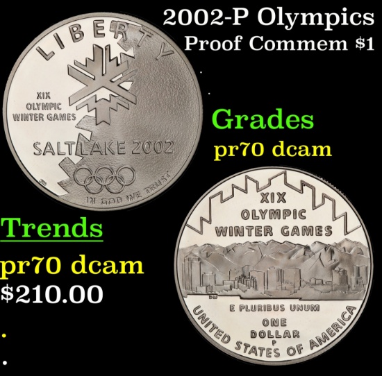 2002-P Olympics Proof Modern Commem Dollar $1 pr70 dcam SEGS