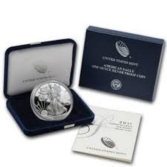 2015-w Silver Eagle 1 Oz Silver Proof In Original Packaging