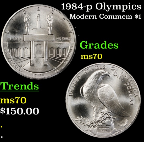 1984-p Olympics Modern Commem Dollar $1 ms70 SEGS