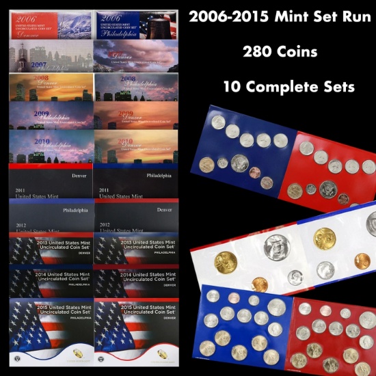 2006-2015 Mint Set Run 280 Coins 10 Complete Sets