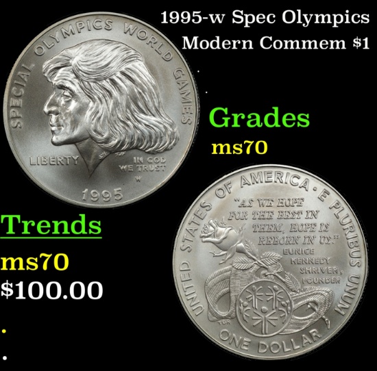 1995-w Spec Olympics Modern Commem Dollar $1 ms70 SEGS