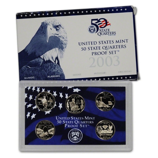 2003 United States Mint Proof State Quarters Set - 5 Pieces