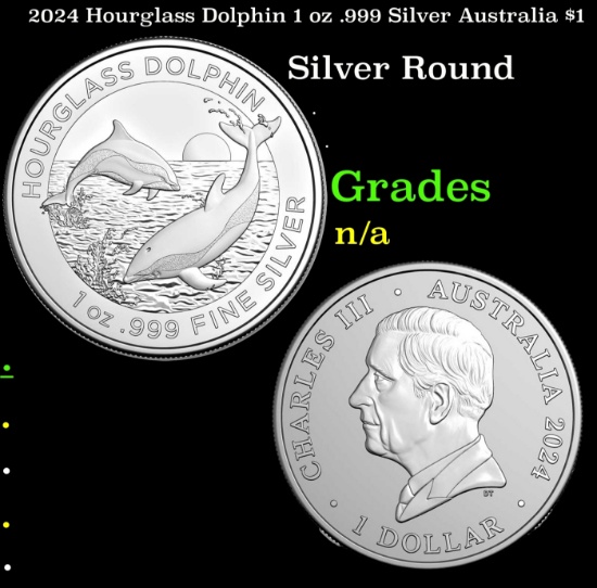 2024 Hourglass Dolphin 1 oz .999 Silver Australia $1