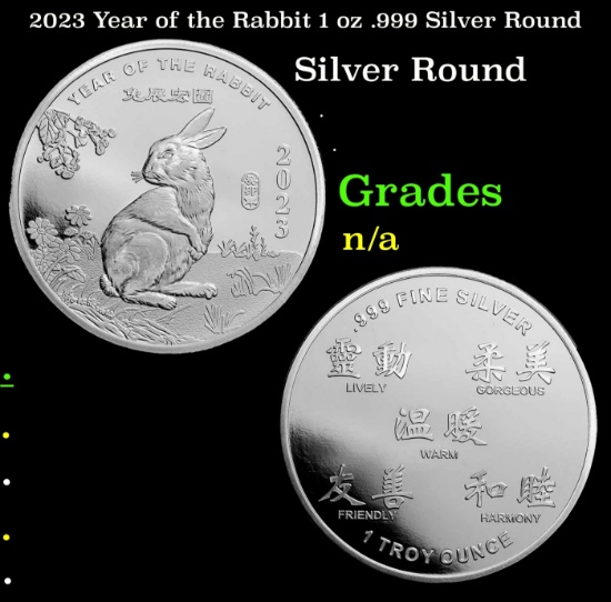 2023 Year of the Rabbit 1 oz .999 Silver Round