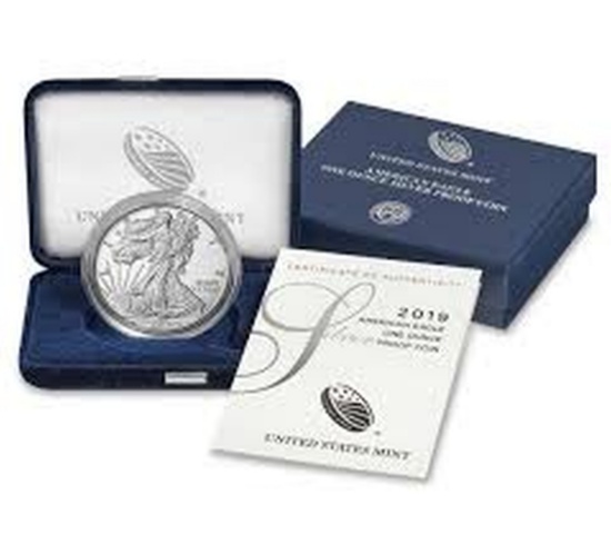 2019-w Silver Eagle 1 Oz Silver Proof In Original Packaging
