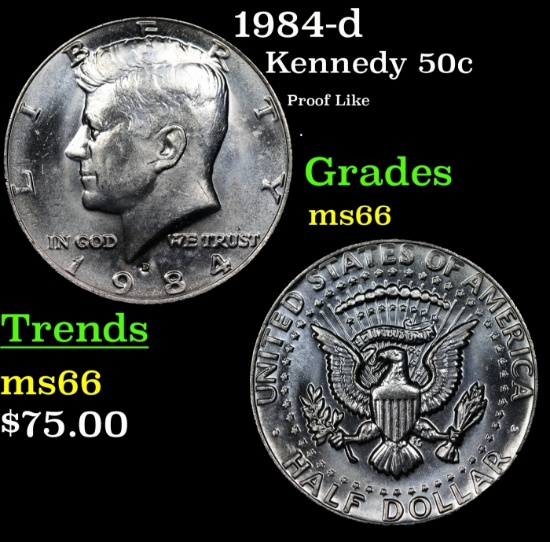 1984-d Kennedy Half Dollar 50c Grades GEM+ Unc