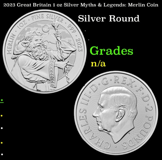 2023 Great Britain 1 oz Silver Myths & Legends: Merlin Coin