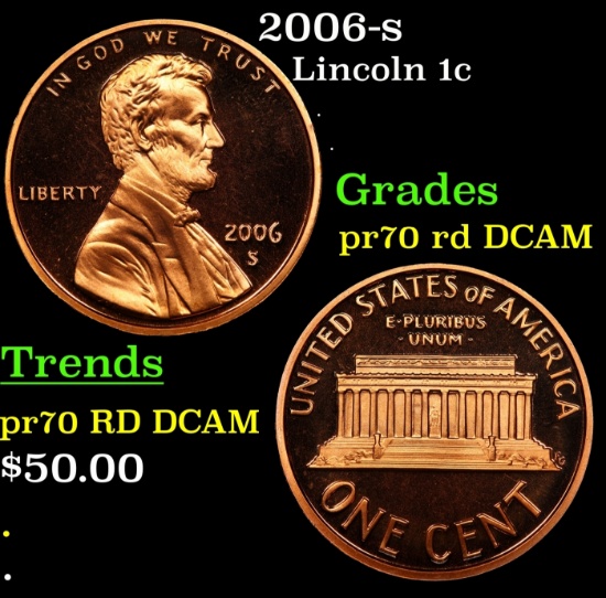 2006-s Proof Lincoln Cent 1c pr70 rd DCAM SEGS