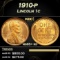 1910-p Lincoln Cent 1c Grades ms65+ rd