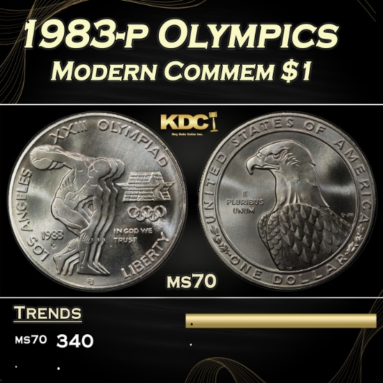1983-p Olympics Modern Commem Dollar $1 ms70 SEGS