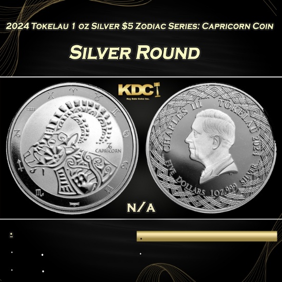 2024 Tokelau 1 oz Silver $5 Zodiac Series: Capricorn Coin