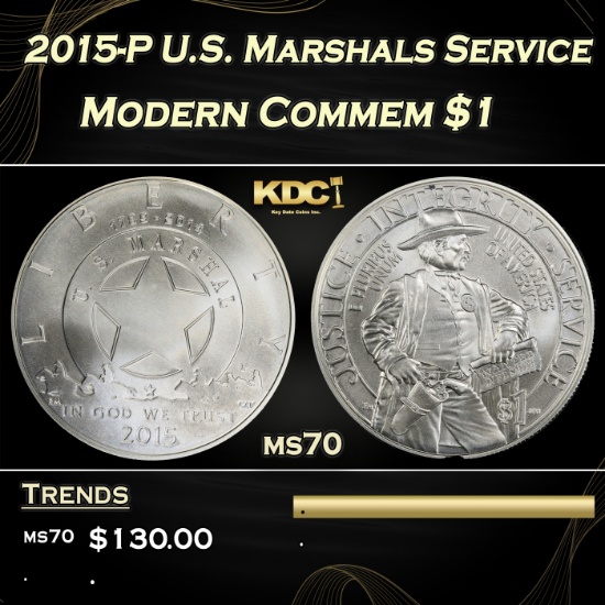 2015-P U.S. Marshals Service Modern Commem Dollar $1 ms70 SEGS
