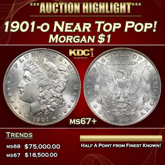 1901-o Morgan Dollar Near Top Pop! $1 ms67+ SEGS