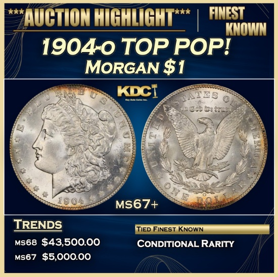 1904-o Morgan Dollar TOP POP! 1 ms67+ SEGS