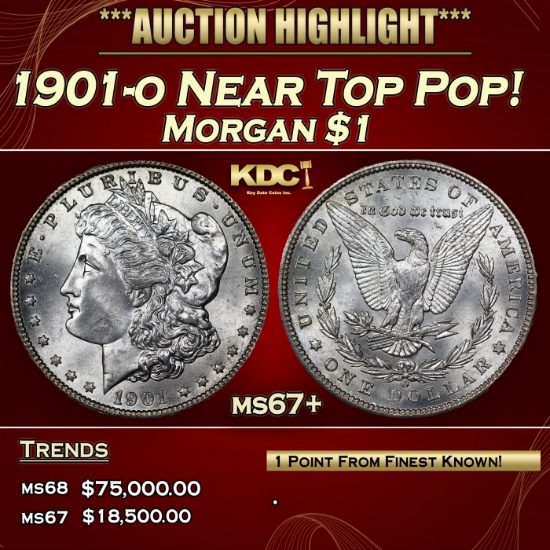 1901-o Morgan Dollar Near Top Pop! $1 ms67+ SEGS