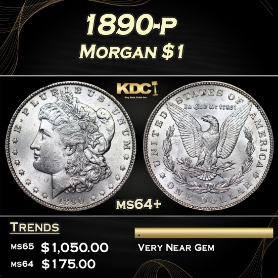 1890-p Morgan Dollar $1 ms64+ SEGS
