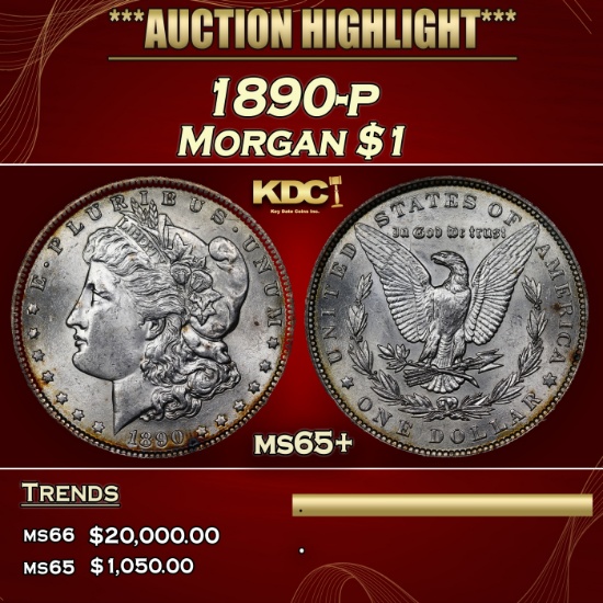 1890-p Morgan Dollar $1 ms65+ SEGS