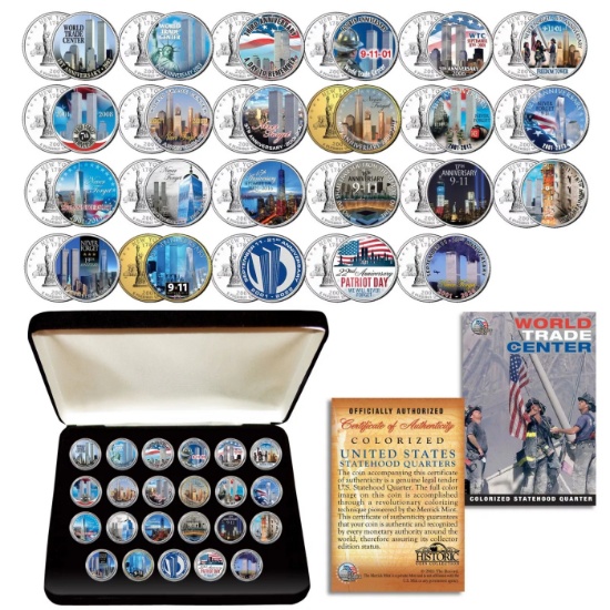 *COMPLETE SET* Wolrd Trade Center 9/11 US MINT NEW YORK STATE Quarter 23-Coin Set with BOX