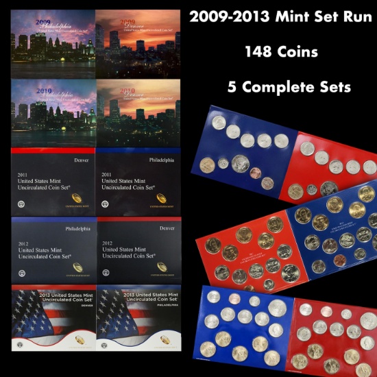 2009-2013 Mint Set Run 148 Coins 5 Complete Sets