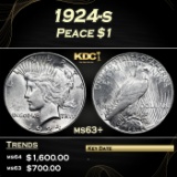 1924-s Peace Dollar 1 ms63+ SEGS