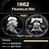 1962 Proof Franklin Half Dollar 50c Grades pr67+ dcam