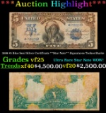 1899 $5 Blue Seal Silver Certificate **Star Note** Grades vf+ Signatures Teehee/Burke