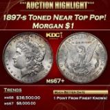 1897-s Morgan Dollar Toned Near Top Pop! $1 ms67+ SEGS