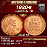 1920-s Lincoln Cent 1c ms64+ rb USCG