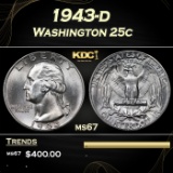 1943-d Washington Quarter 25c Grades ms67