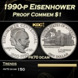 1990-p Eisenhower Proof Modern Commem Dollar $1 pr70 dcam SEGS