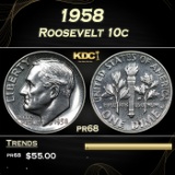 1958 Proof Roosevelt Dime Silver 10c Grades pr68