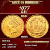 1877 Gold Dollar $1 ms64 USCG