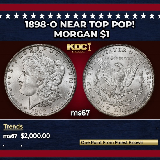 1898-o Morgan Dollar Near Top Pop! $1 ms67 SEGS