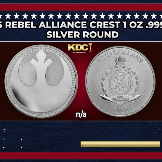 2022 Star Wars Rebel Alliance Crest 1 oz .999 Silver $2 Niue