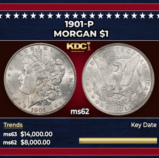 1901-p Morgan Dollar $1 ms62 USCG