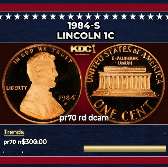 1984-s Proof Lincoln Cent 1c pr70 rd dcam SEGS