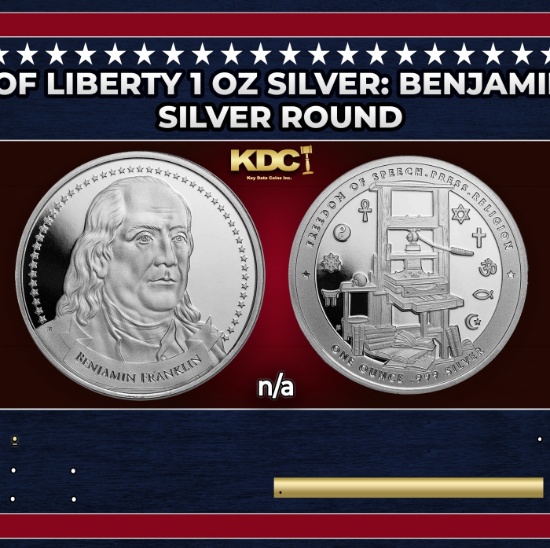 Founders of Liberty 1 oz Silver: Benjamin Franklin