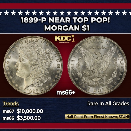 1899-p Morgan Dollar Near Top Pop! $1 ms66+ SEGS