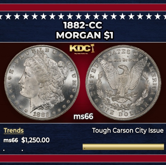 1882-cc Morgan Dollar $1 ms66 SEGS