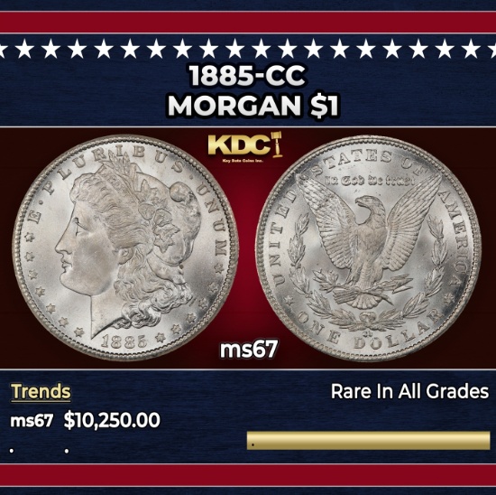 1885-cc Morgan Dollar $1 ms67 SEGS