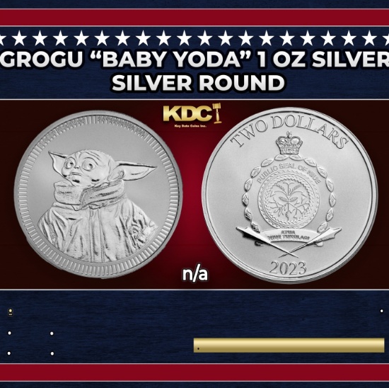 2023 Star Wars Grogu "Baby Yoda" 1 oz Silver $2 Niue BU Coin