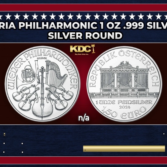 2024 Austria Philharmonic 1 oz .999 Silver Round