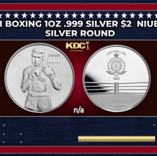 2023  Muhammad Ali Boxing 1oz .999 Silver $2  Niue Commerative Coin Grades Ungraded
