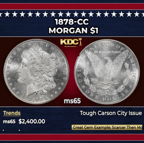 1878-cc Morgan Dollar $1 ms65 SEGS
