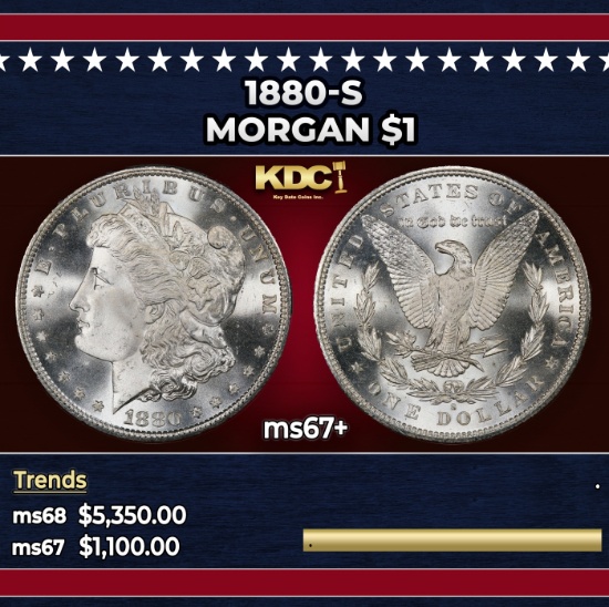 1880-s Morgan Dollar $1 ms67+ SEGS